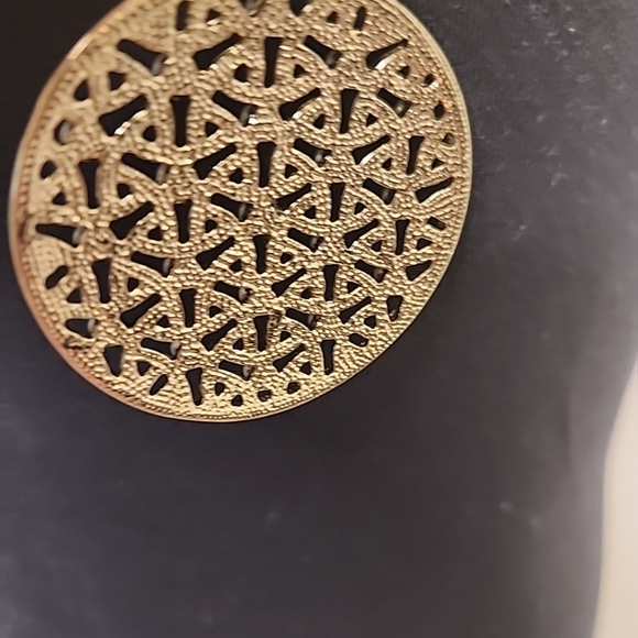 Vintage Cookie Lee Multi Strand Goldtone Filigree Faux Pearl Disc Necklace - Picture 8 of 11